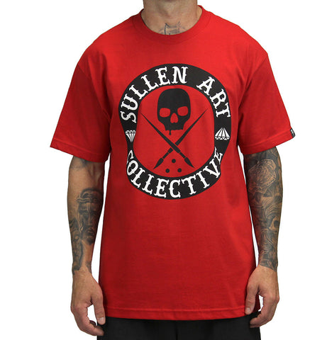 All Day Badge Red Mens Sullen Tee