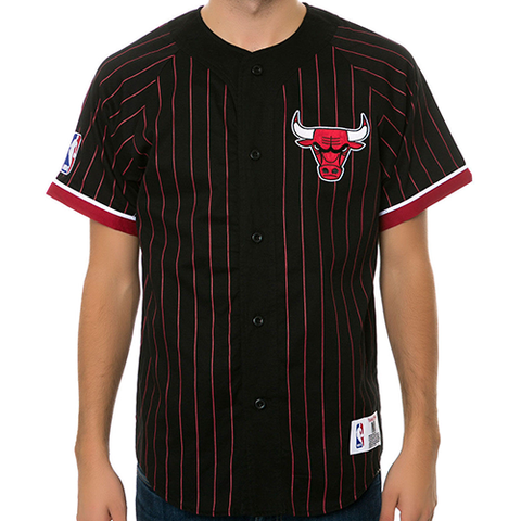 Chicago Bulls Button Front NBA Mitchell & Ness Mens Basketball Jersey