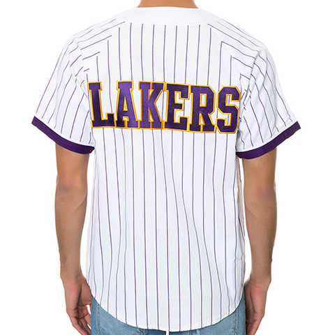 Los Angeles Lakers Button Front NBA Mitchell & Ness Mens Basketball Jersey